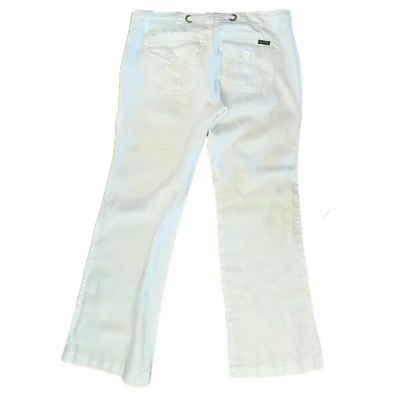 Sanctuary White Linen Straight Leg Pants Sz 10 - Picture 4 of 9